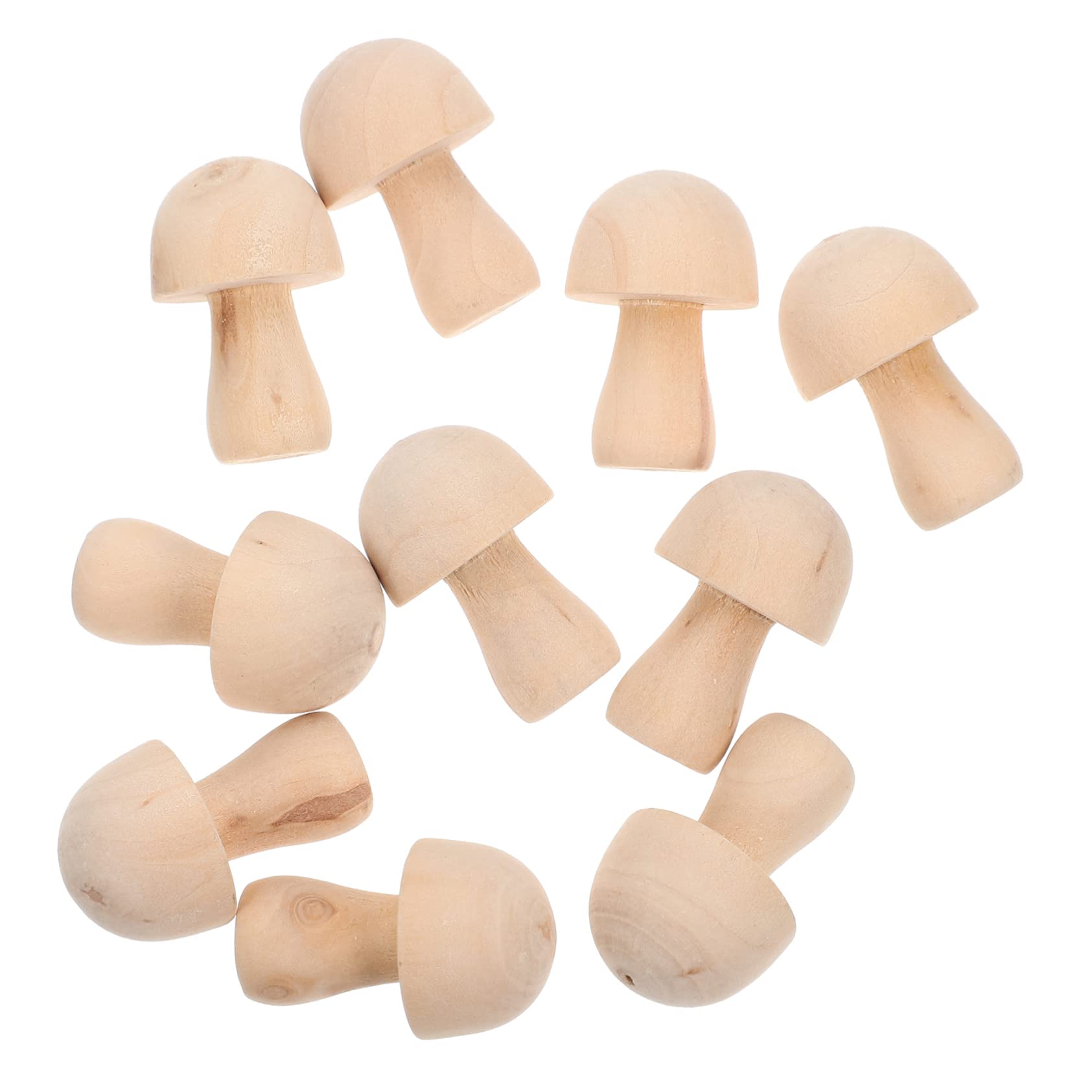 12 Stück Holzpilze Zum Bemalen - DIY Bastelset Für Kinder & Erwachsene