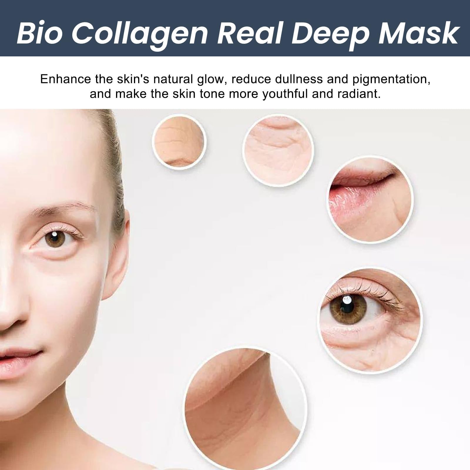 Maschera Vera Profonda al bio-collagene, Maschera proteica idratante e rassodante Profonda, Maschera Lifting Antirughe al collagene Profondo, migliora l'elasticità della Pelle