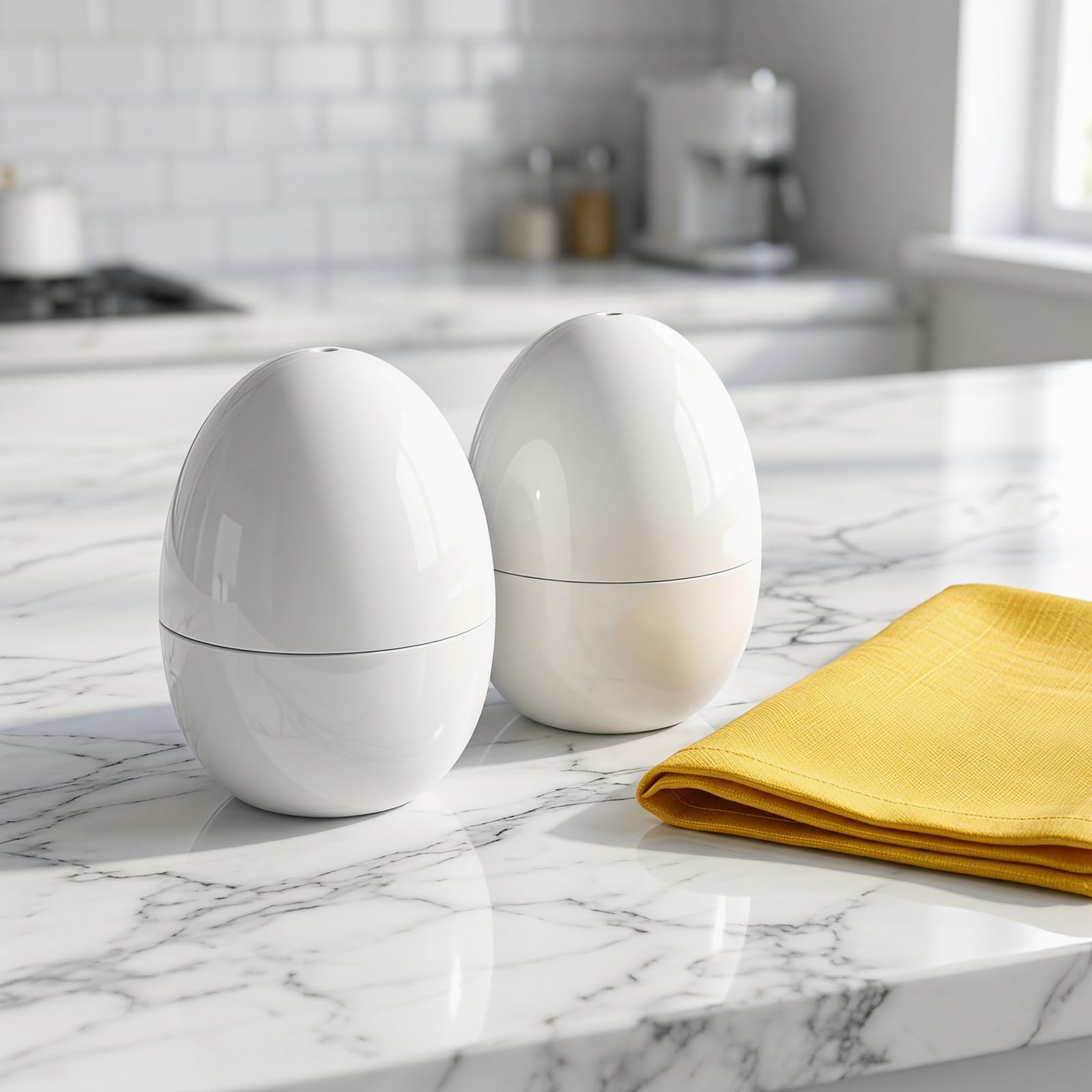 Voxlara 2 Stück Mikrowellen Eierkocher, Hartgekochte Eier für die Mikrowelle, Aluminium Eierkocher für 1 Eier, Kocher Für Hart Oder Weich Gekochte Eier, Schnellen Kochen von Eiern für Büro und Zuhause