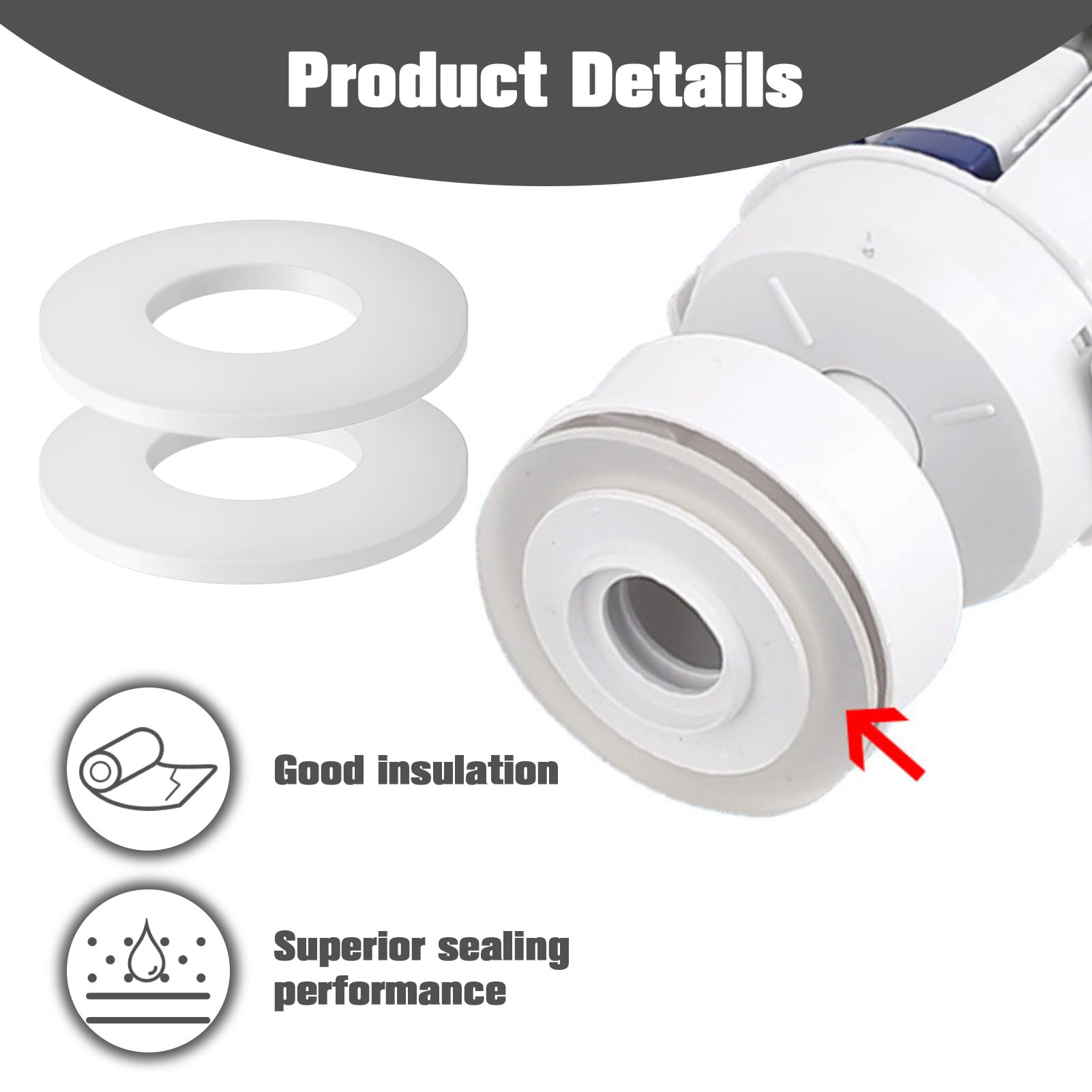 Guarnizione Campanella Per Cassetta Geberit - 4 Pezzi, Silicone, Compatibile 816.418.00.1