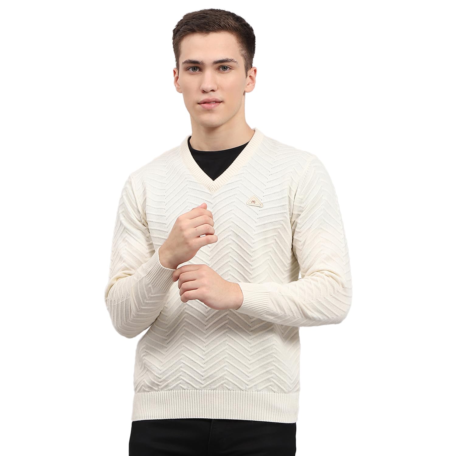 monte carlo Mens Self Design V Neck Full Sleeve Pullover (1243142VN)-picture-56