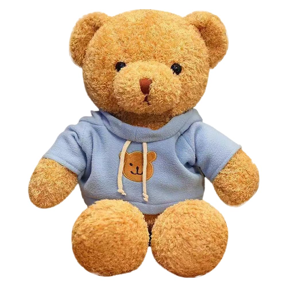 Galatee Cute Teddy Bear Plush Stuffed Animal, Teddy Bear with Clothes, Gifts for Children(11.8" Blue)