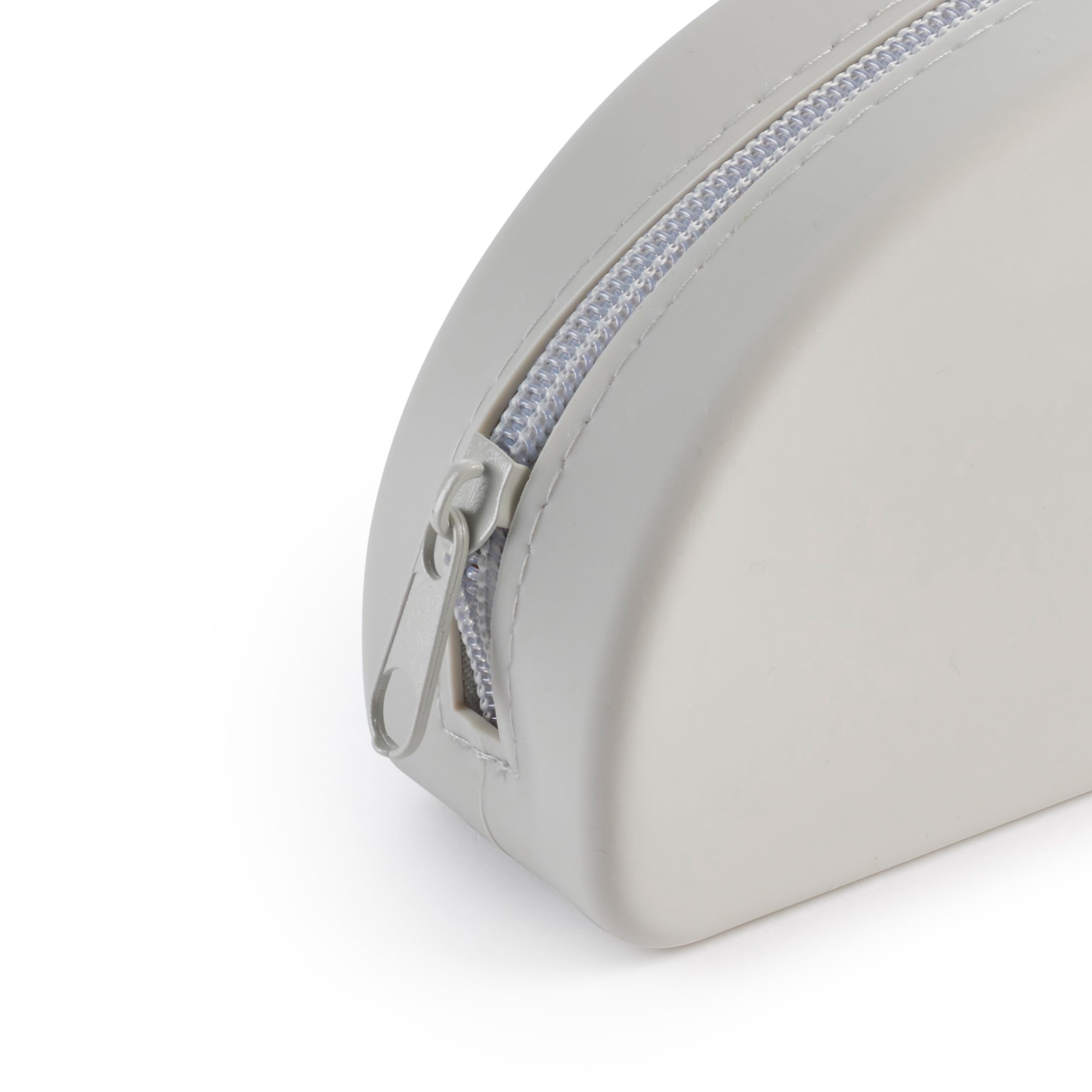 Miquelrius, Oval Pencil Case, 1 Compartment Case, Size 195 x 80 x 42 mm, Silicone Pencil Case, Zipper Closure, Grey - Image 2