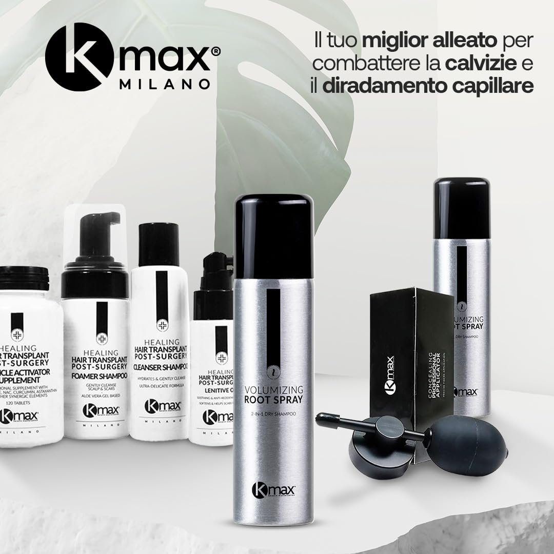 Kmax Root Spray, Spray Volumizzante e Shampoo a Secco, per Capelli Freschi e Volumizzati - Flacone da 150 ml
