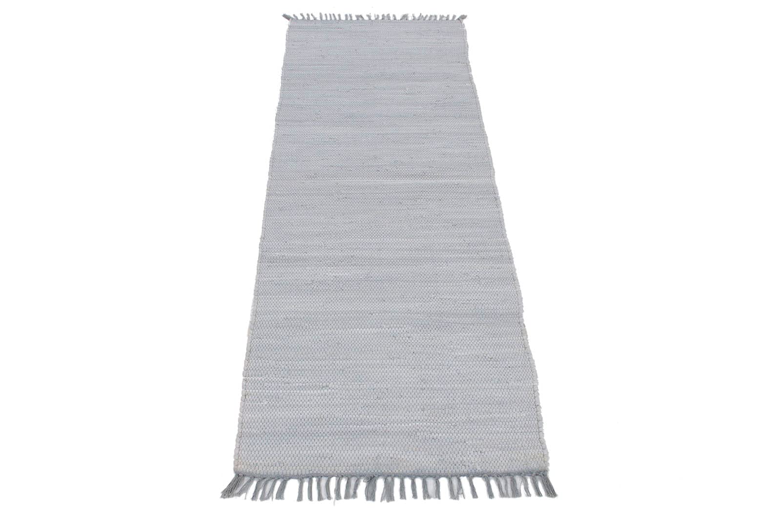 Tapis tacheté lavable - Plat - Tissé à la main - Durable - Avec franges - Couleur : gris ciel - Dimensions : 120 x 180 cm