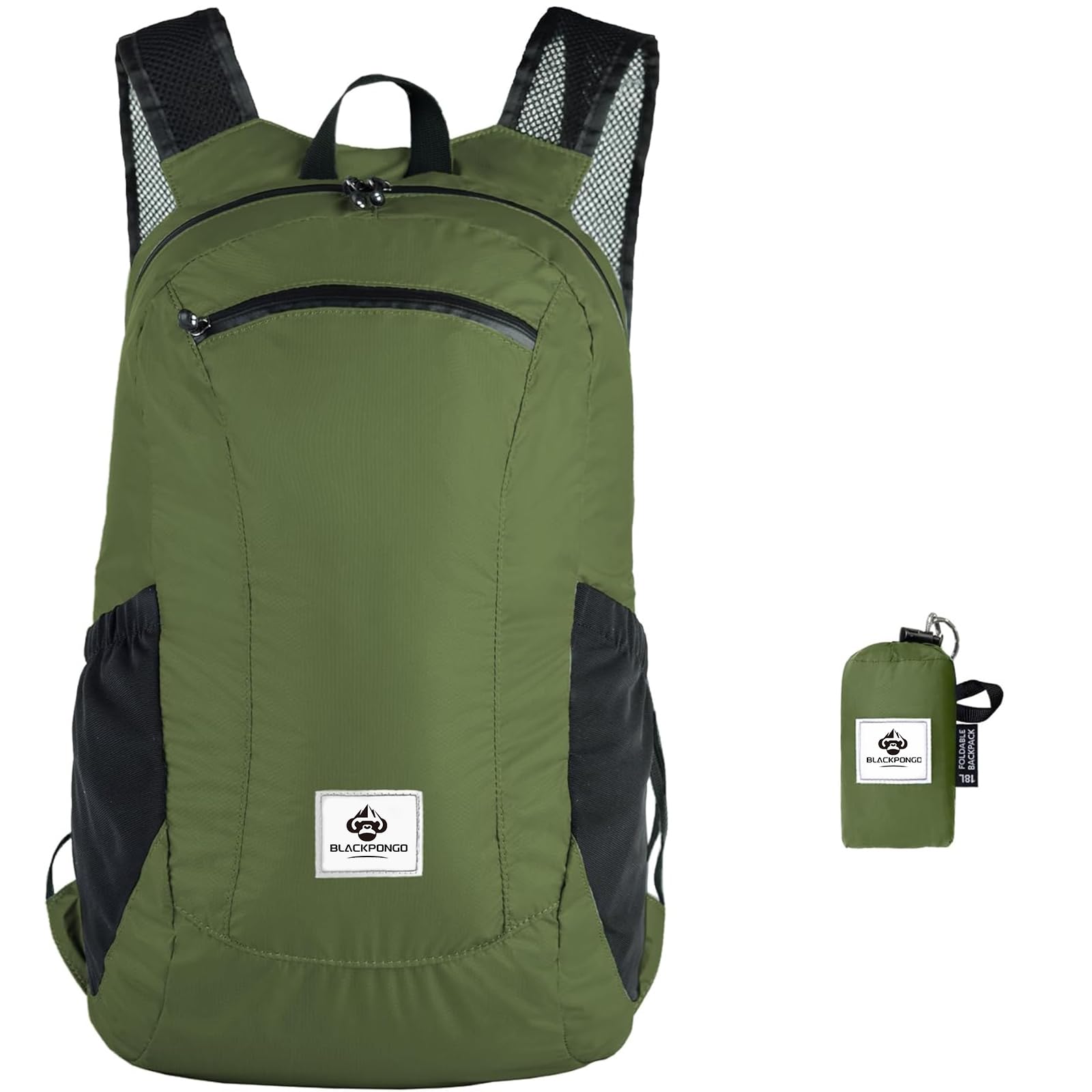 Blackpongo Small Backpack 18L Lightweight Packable Backpack for Travel, Airplane Travel Hiking Daypack (Green)
