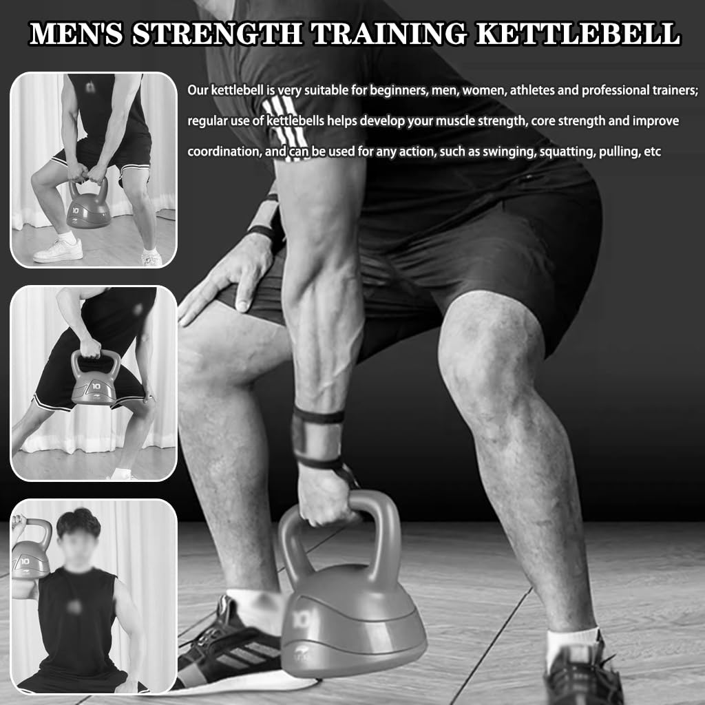 Kettlebell-Gewichte Krafttraining Für Männer Kugelhantel, Yoga-Übungen Zu Hause Sport Kugelgewicht, Keine Beschädigung des Bodens, Kniebeugen/Ausfallschritte/Heben(Green-8kg)