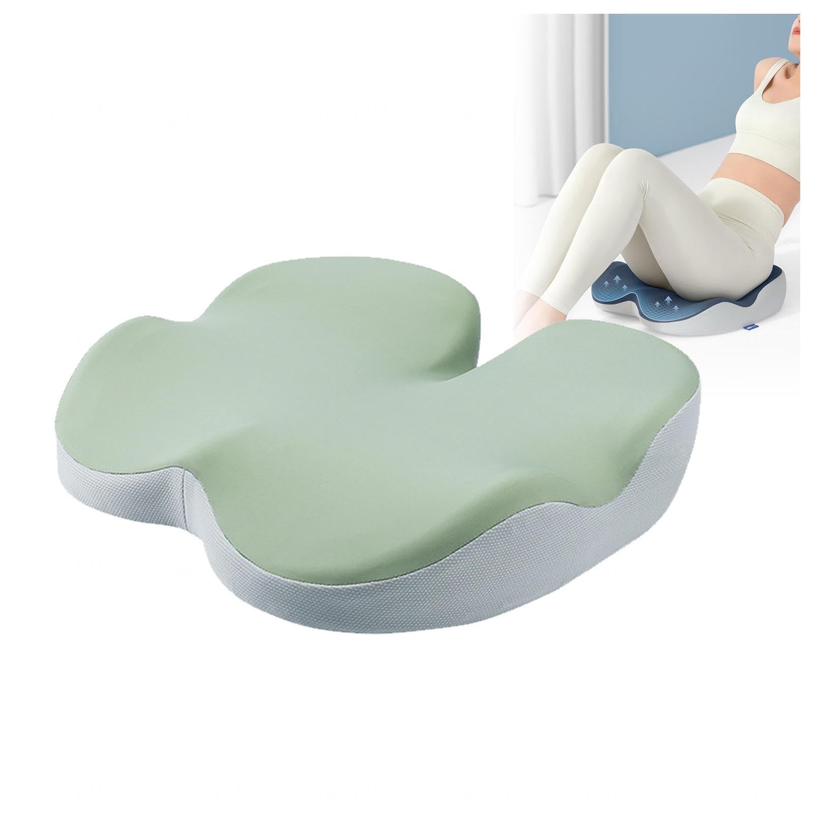 HAZARA Cojin Antiescaras Lavable Ergonómico Almohada Silla para Cadera,Cóccix,Ciática,B-Green