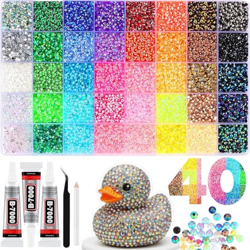 32000Pcs Resin Jelly Rhinestones for Bedazzling Multicolor 3mm Flatback Gems for Diamond Art Bedazzler Kit with 3Pcs 10ml B7000 Jewelry Glue for Nail Art Crafting Book Makeup