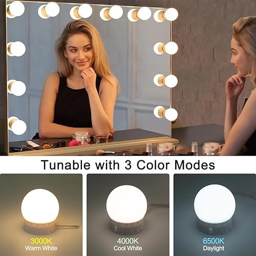Miniatura 3 de Luces LED de tocador para espejo, chip LED de alto brillo, luz de tocador estilo Hollywood con 12 bombillas regulables, color y brillo ajustables,