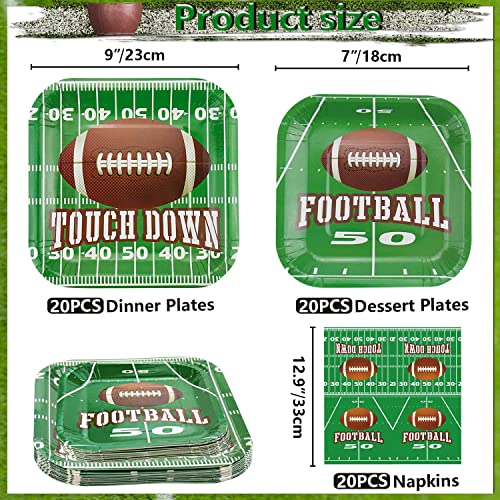 Hegbolke PARTY PLATE Paper Football Plate Set - 60 Pcs 9''/7'' Plates & Napkins For Game Day Party thumb #1