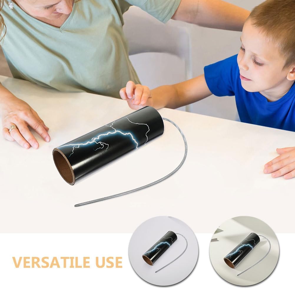 Housoutil Thunder Drum Tube, 2pcs Simulation Spring Stormy Percussion Instrument, Kids Music Teaching Sound Maker Early Musical Toy for Home School Music Education (Stormy Graphic)