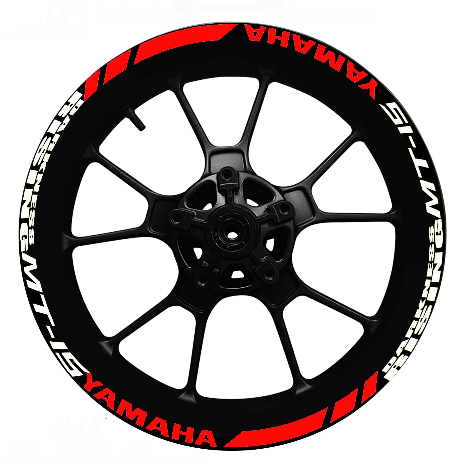 BG Company MT 15 Die Cut Vinyl Rim Stickers for Both Rim and Side (DRK) (RED&White)