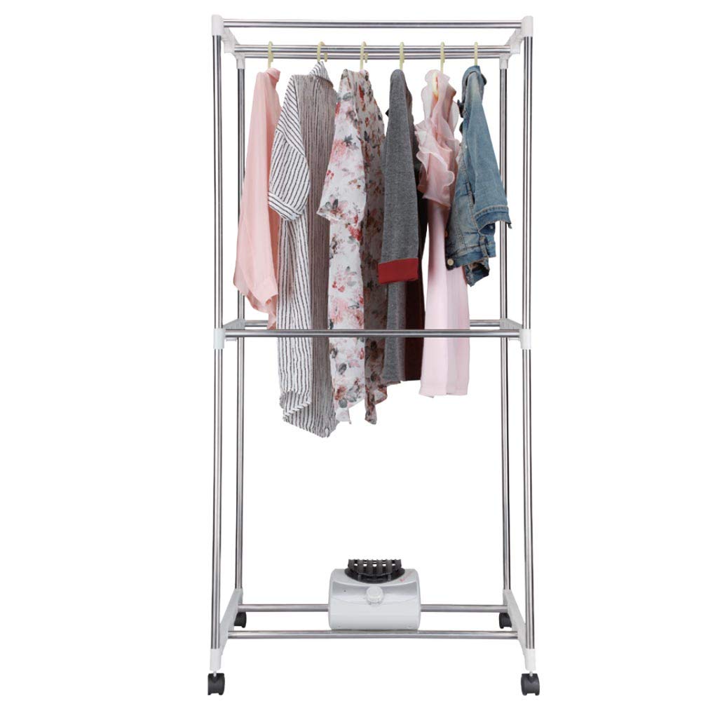 Bakaji Secadora eléctrica de armario, secador de ropa de aire caliente, potencia 1200 W con temporizador, 180 min, dimensiones 65 x 45 x 138 cm