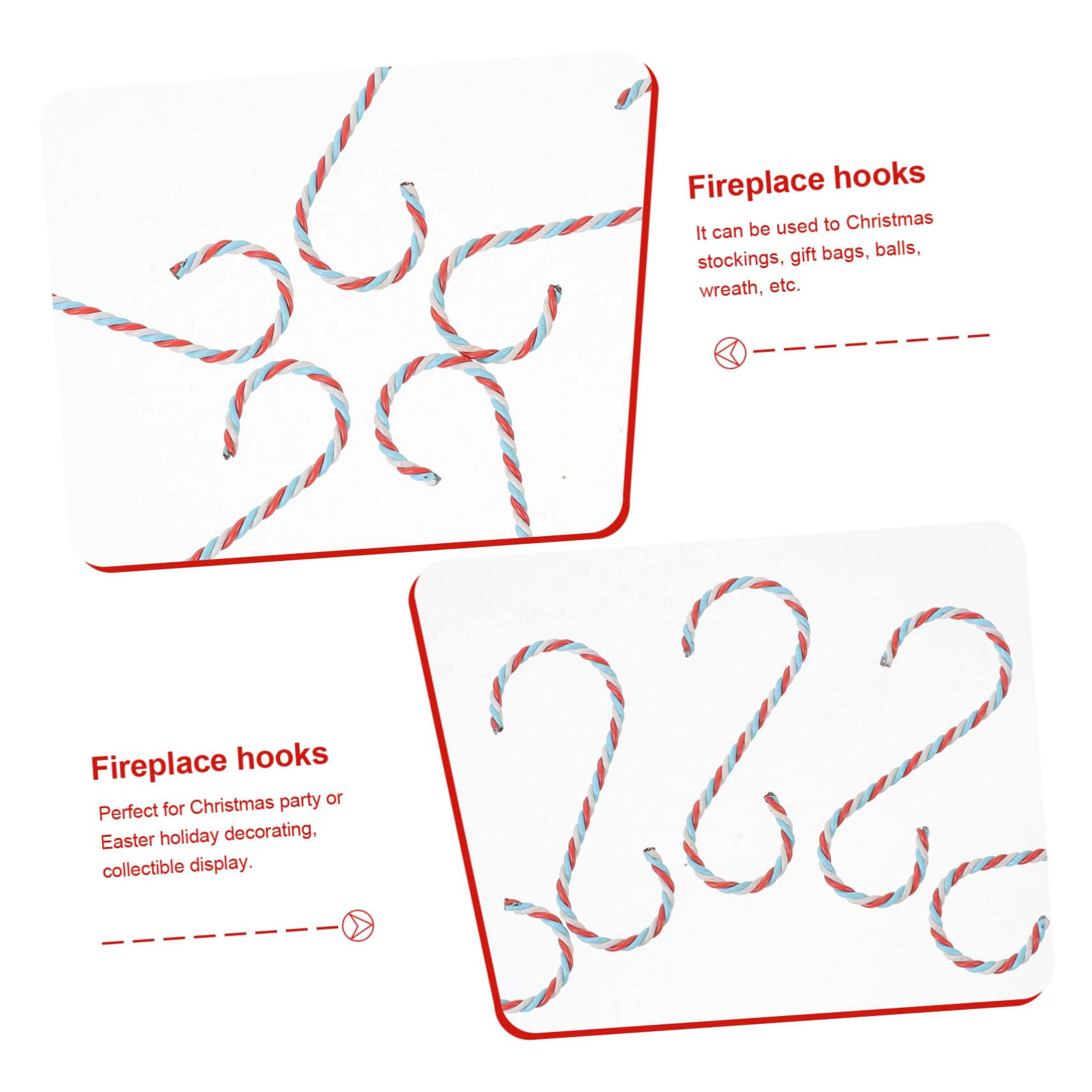 Cabilock 10pcs Christmas Hooks Sturdy Hangers for Stockings Ornaments and Decorations for Trees Doors and Windows Easy Installation for Holiday Cheer