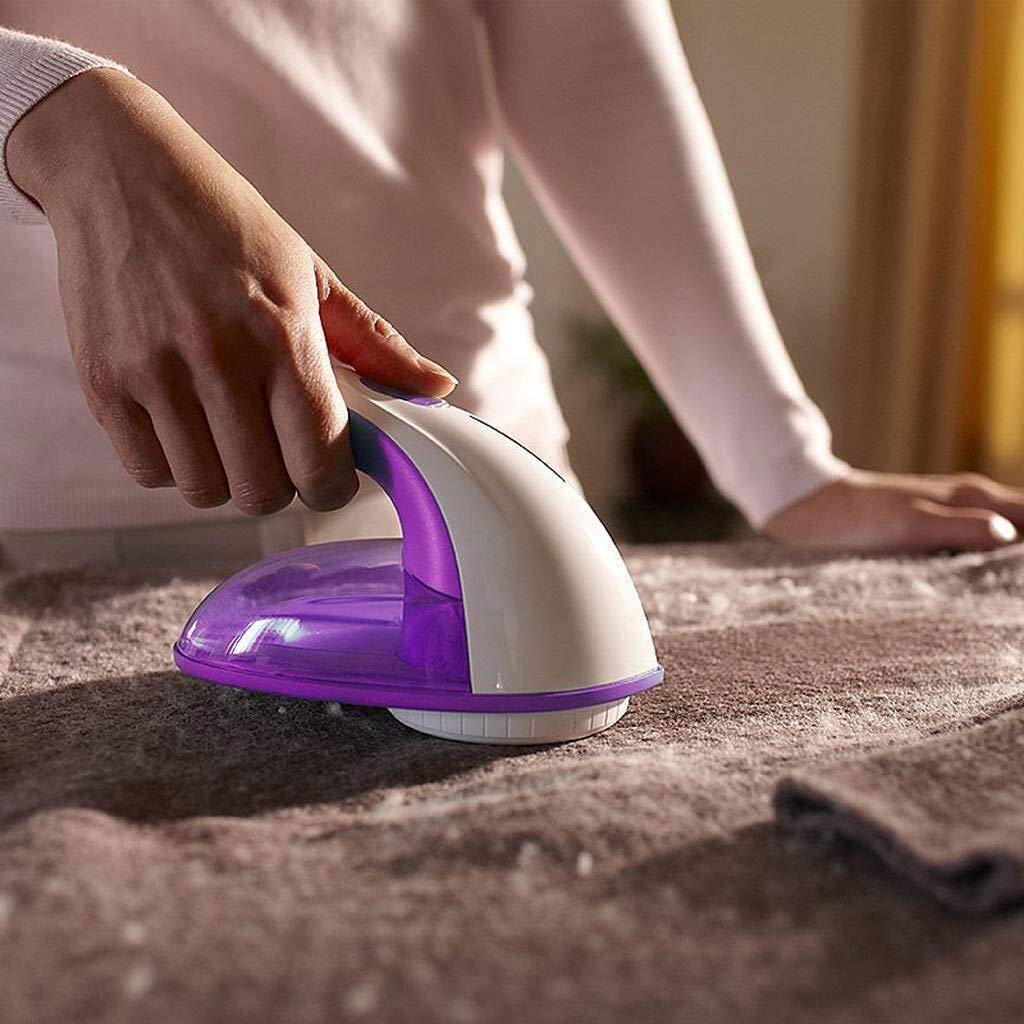 Portátiles removedor de la Pelusa de la Tela eléctrica máquina de Afeitar Ropa Shaver, la Pelusa del removedor de la máquina de Afeitar del suéter (Violeta)