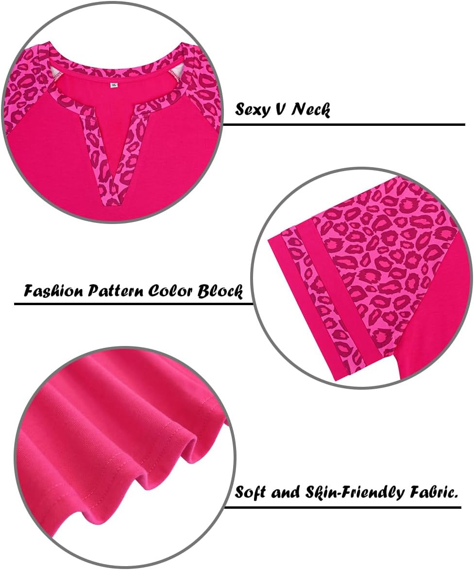 TIYOMI Plus Size T-Shirt for Women Raglan V Neck Breathable Short Sleeve Tunic Tops Soft Tee for Summer XL-5XL - Image 5