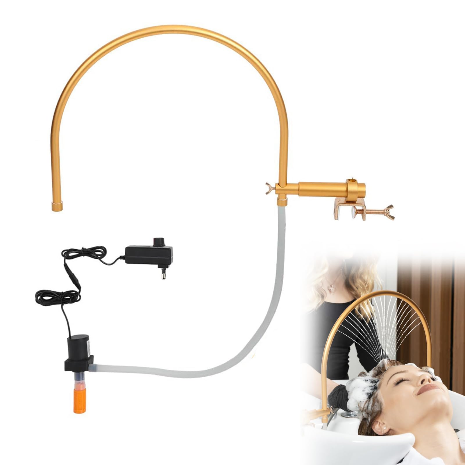 Head SPA, Dispositivo de Terapia de Cabeza de Circulación de Agua Estante de Circulación de Agua for Peluquería de Cabeza Ajustable de 180° Equipo de Spa de Cabeza Cascada para Salón