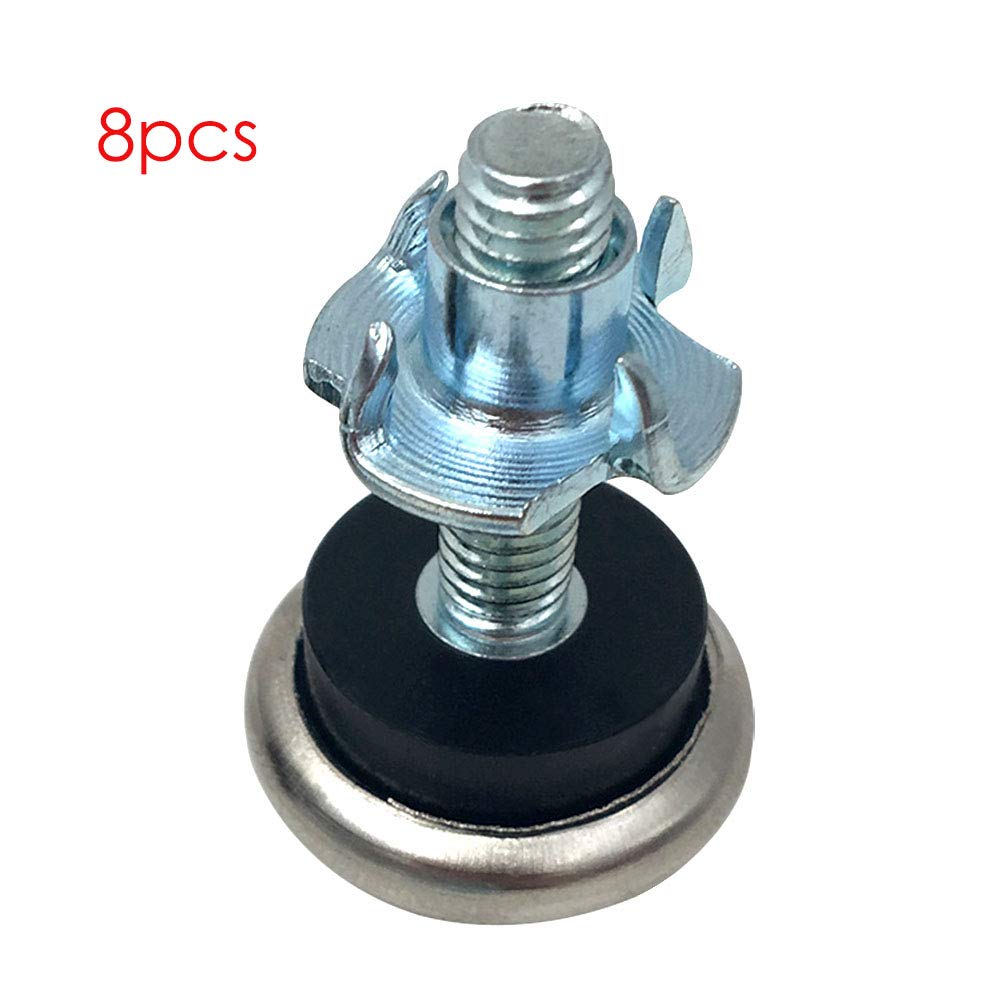 HyeverAdjustable T-Nut Leveling Feet Pack of 8 Furniture Table Adjustable Legs Levelers for Chair Table Cabinet Sliders Protectors for Hardwood Floors