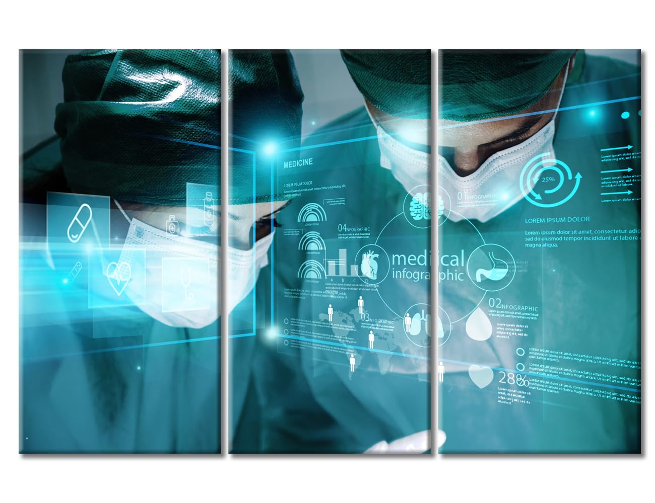 TUMOVO Medical Examination Wall Art for Living Room Office (42" W x 28" H)