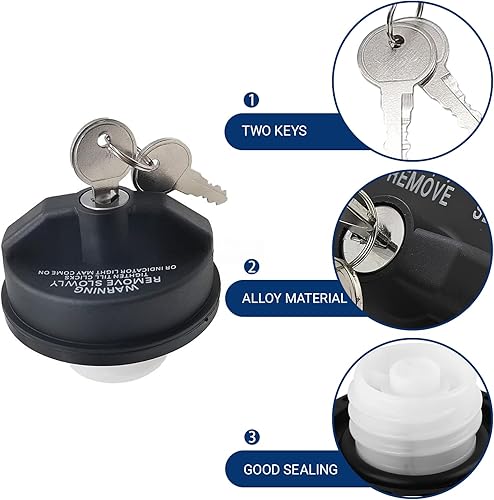 Miniatura 3 de Depósito de combustible con tapa de gas con tapa de bloqueo de llave compatible con 4Runner Silverado 1500 2500 3500 Nissan GMC Buick Reemplazo #