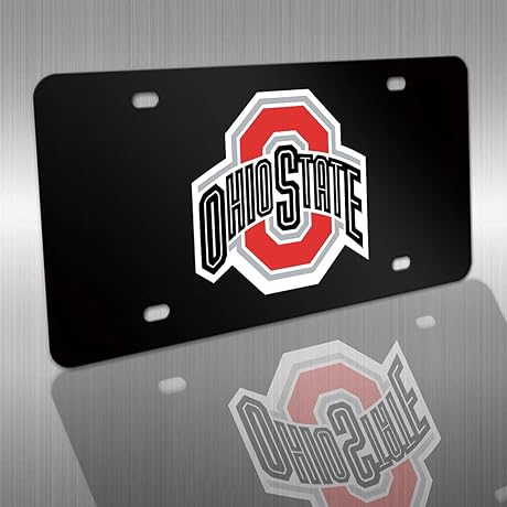 For Ohio State Buckeyes Newest Heavy Type Stainless Steel License Plate Cover - CorOH