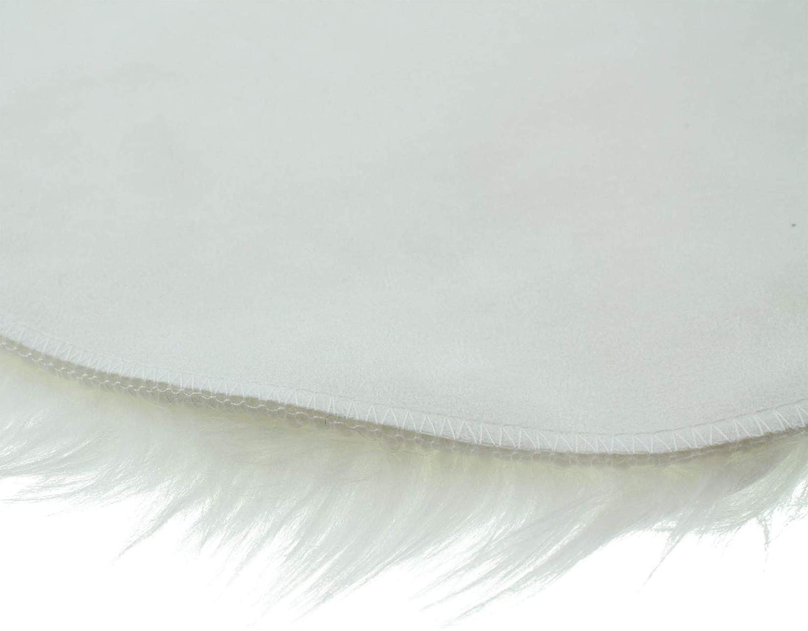 Coussin D'Assise Rond En Peau De Mouton Synthétique - Aspect Fourrure