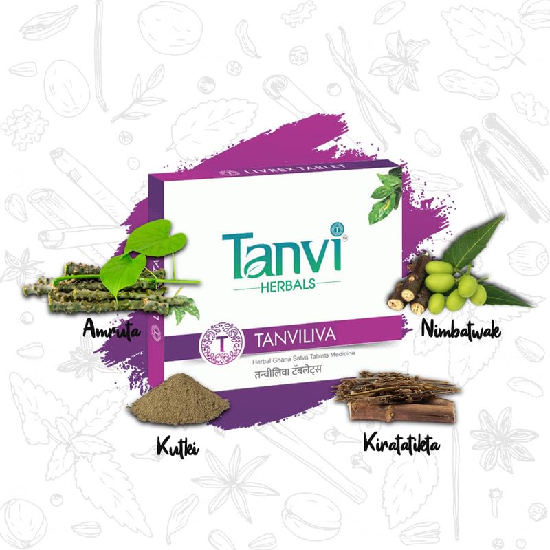 Tanvi Herbals Tanvi Essential Unisex Tan Viliva Ayurvedic Liver Tablets | Natural materials daily welfare herbal supplements for men and women - pack of 3. 30 x 3 | 90 tabs Tanvi Herbals Tanvi Essential Unisex Tan Viliva Ayurvedic Liver Tablets | Natural materials daily welfare herbal supplements for men and women - pack of 3. 30 x 3 | 90 tabs