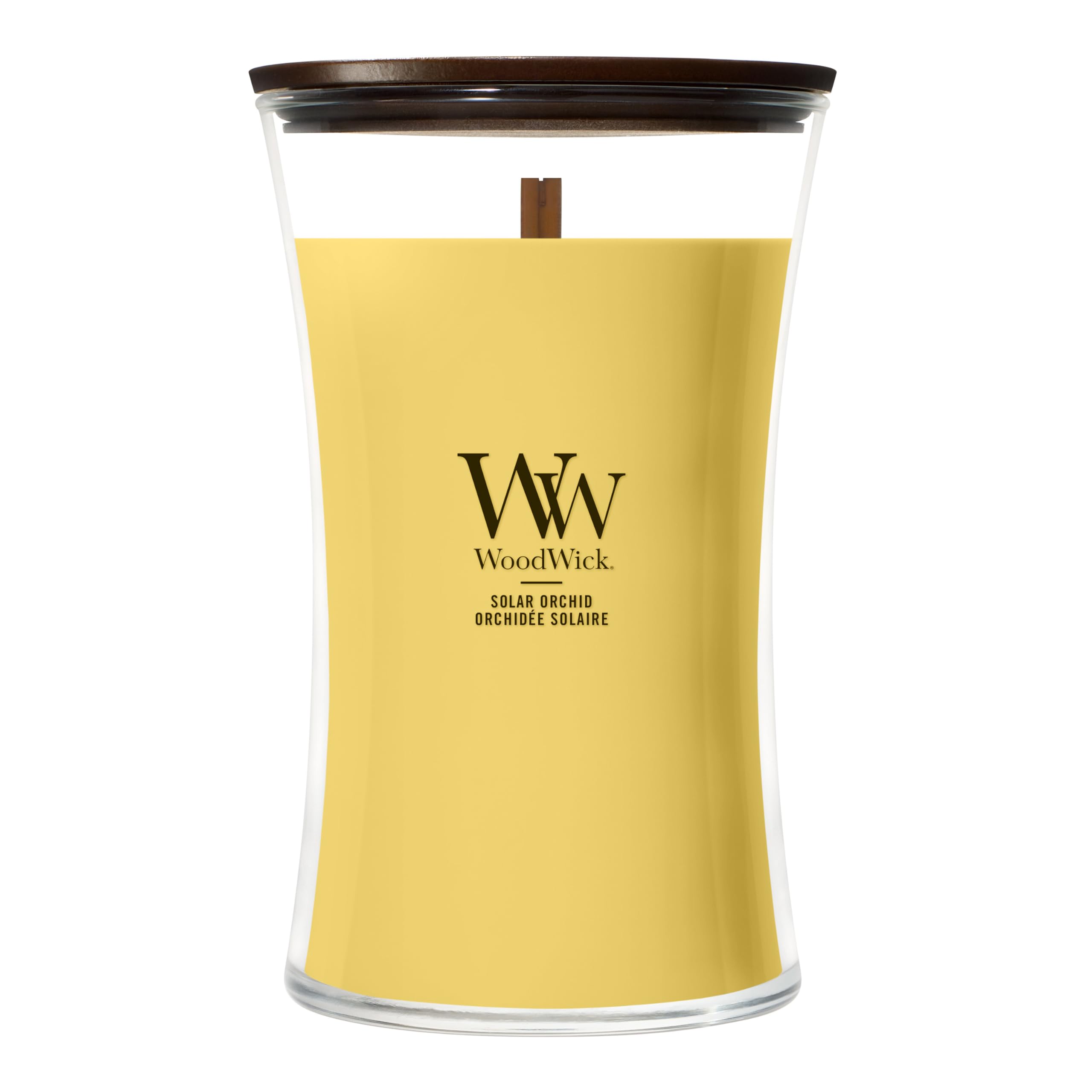 WoodWick Bougie parfumée | Grande bougie sablier | Orchidée solaire | Cadeaux parfaits pour femmes