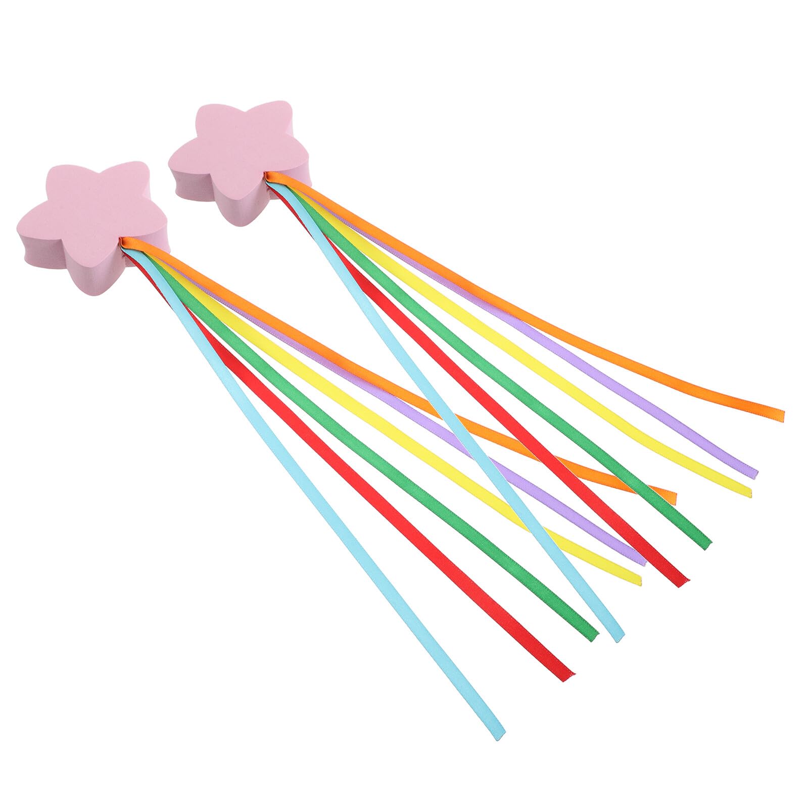 SKISUNO 2pcs Pink Star Ribbon Car Antenna Toppers 8cm Cute Exterior Ornament Vehicle Roof Decoration for Outdoor Travel and Daily Use