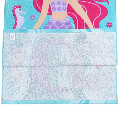 Peryoun Child 100% Cotton Hooded Towel 24 X 48 Inches (Mermaid) #TOP4