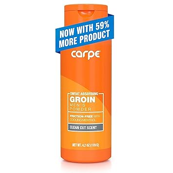 Carpe Sweat Absorbing Groin Powder For Men - Designed for Maximum Sweat Absorption - Mess and Friction Free, Stop Chafing