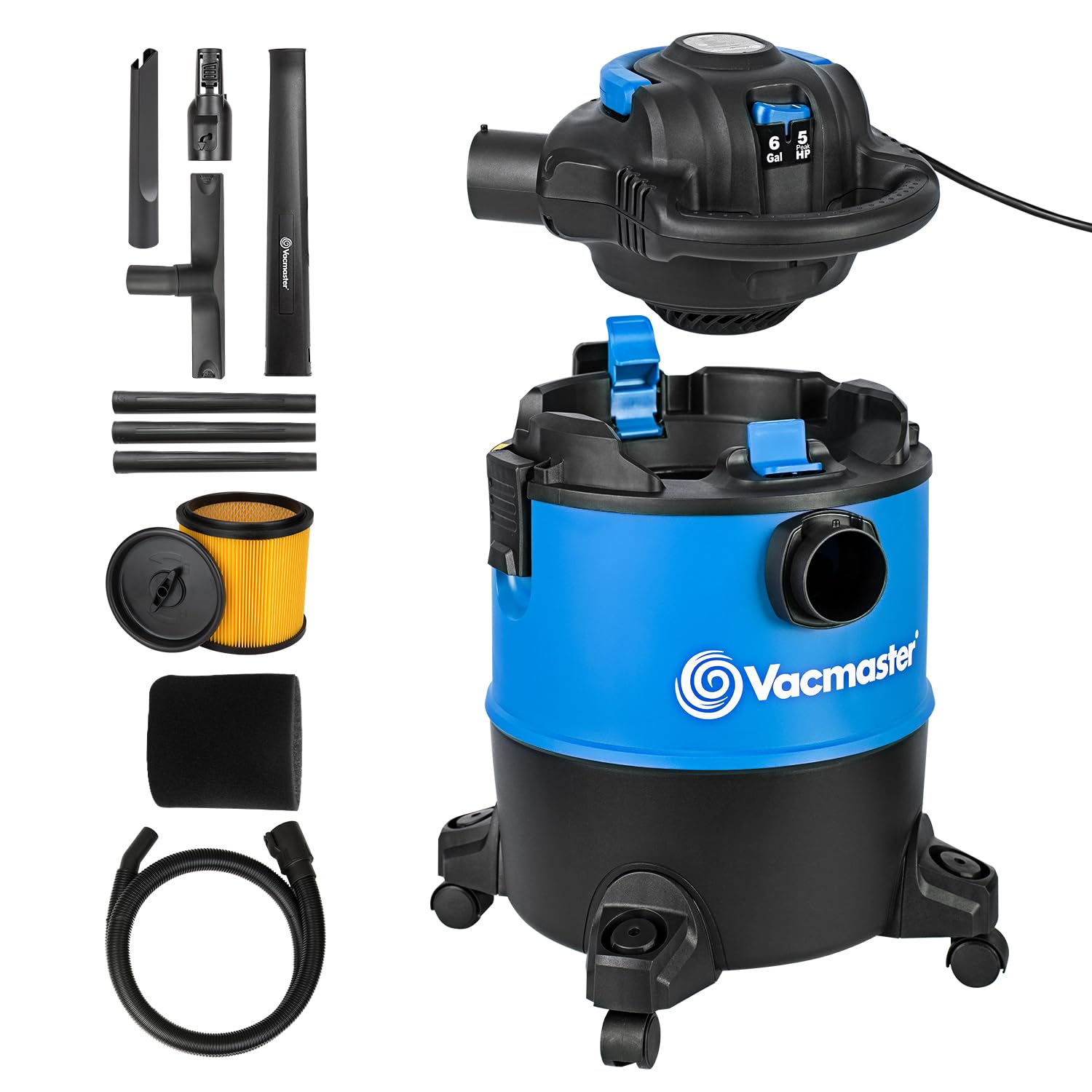 Vacmaster VBVB1223PF Secco e bagnato, Aspirapolvere liquidi e Solidi,1200W 23L,Soffiatore Estraibile,per Casa, Auto e Giardino