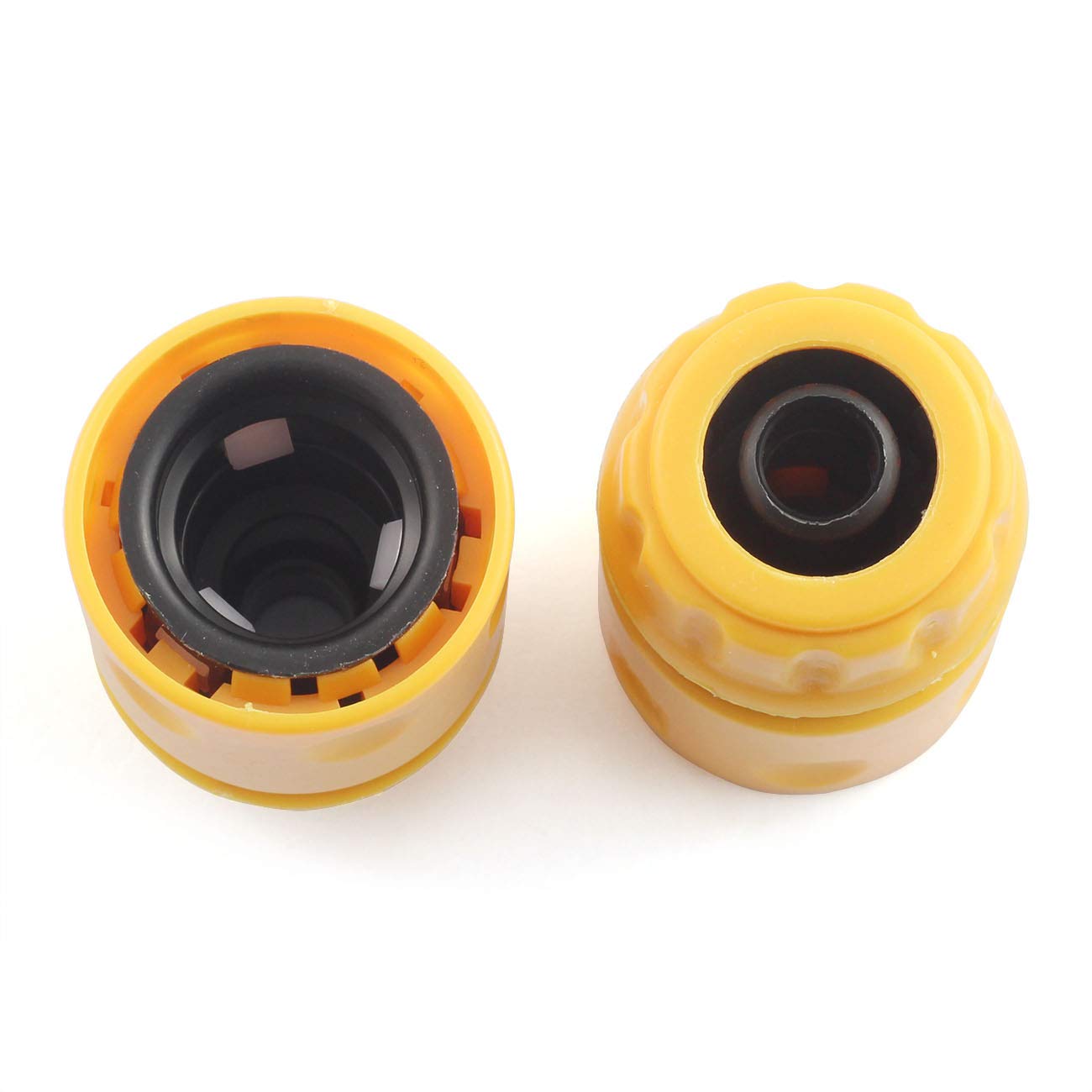 Kit de reparación de manguera de jardín de 1/2 pulgada, plástico ABS amarillo, conector de manguera sin procesar de conexión rápida