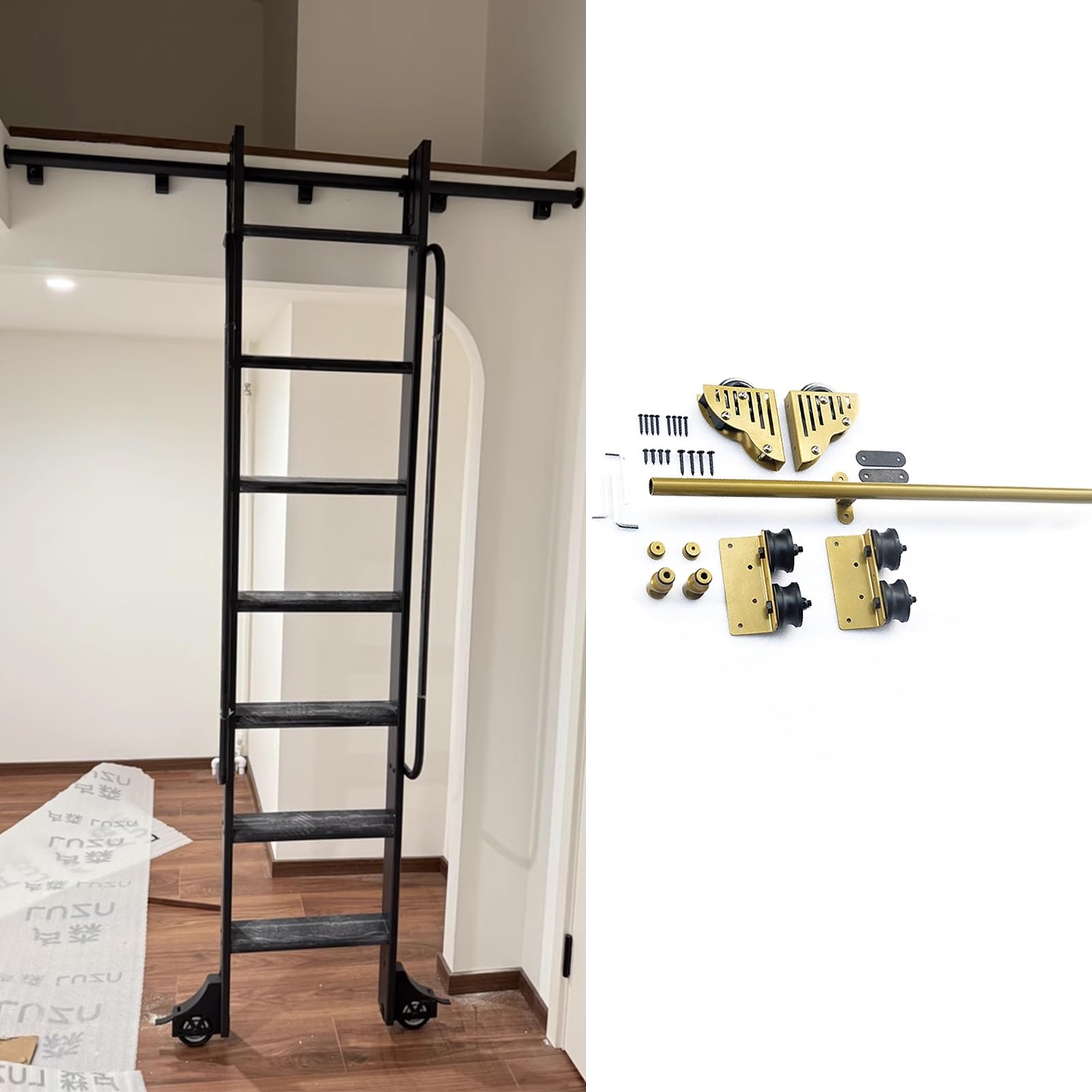 Kit de riel de rodillo suave ajustable para puertas correderas y armarios empotrados