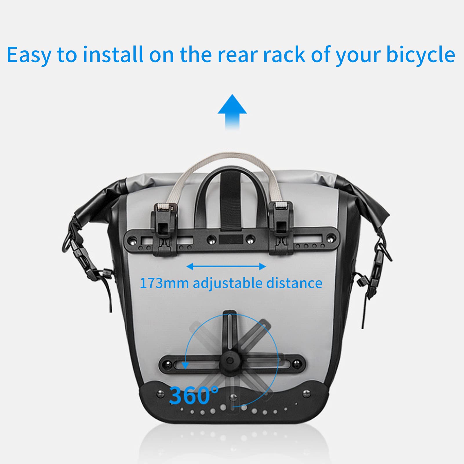 Lixada Fahrradtasche für Gepäckträger, 100% wasserdicht Fahrrad Gepäcktasche 15L/25L, Einkaufstasche, Rücksitztasche, für Reisen Einkaufen
