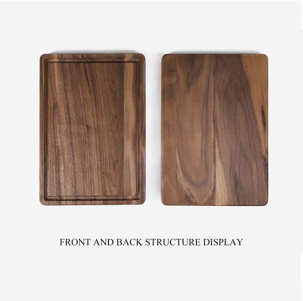 Cutting Board-Solid Wood Rectangular/Round Steak Board with Slot Kitchen Cutting Board Three Sizes Suitable for Vegetables/Cheese/Fruit (Color : 33 * 23 * 2cm/1.08 * 0.75 * 0.06inch) (33*23*2cm/