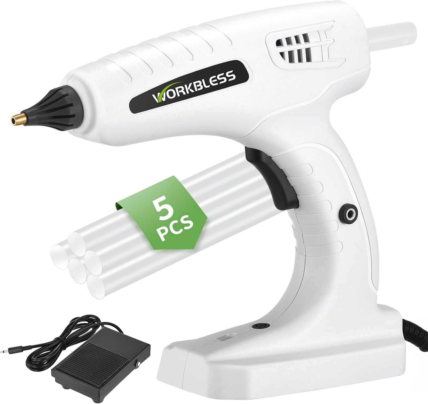 Hot Glue Gun: 200W Heavy and Duty Glue Gun - Hands Free Professional Hot Glue Gun with Foot Rest for DIY & Industrial Use, Arts, Home Repair, 20PCS 0.43'' Full Size Glue Sticks