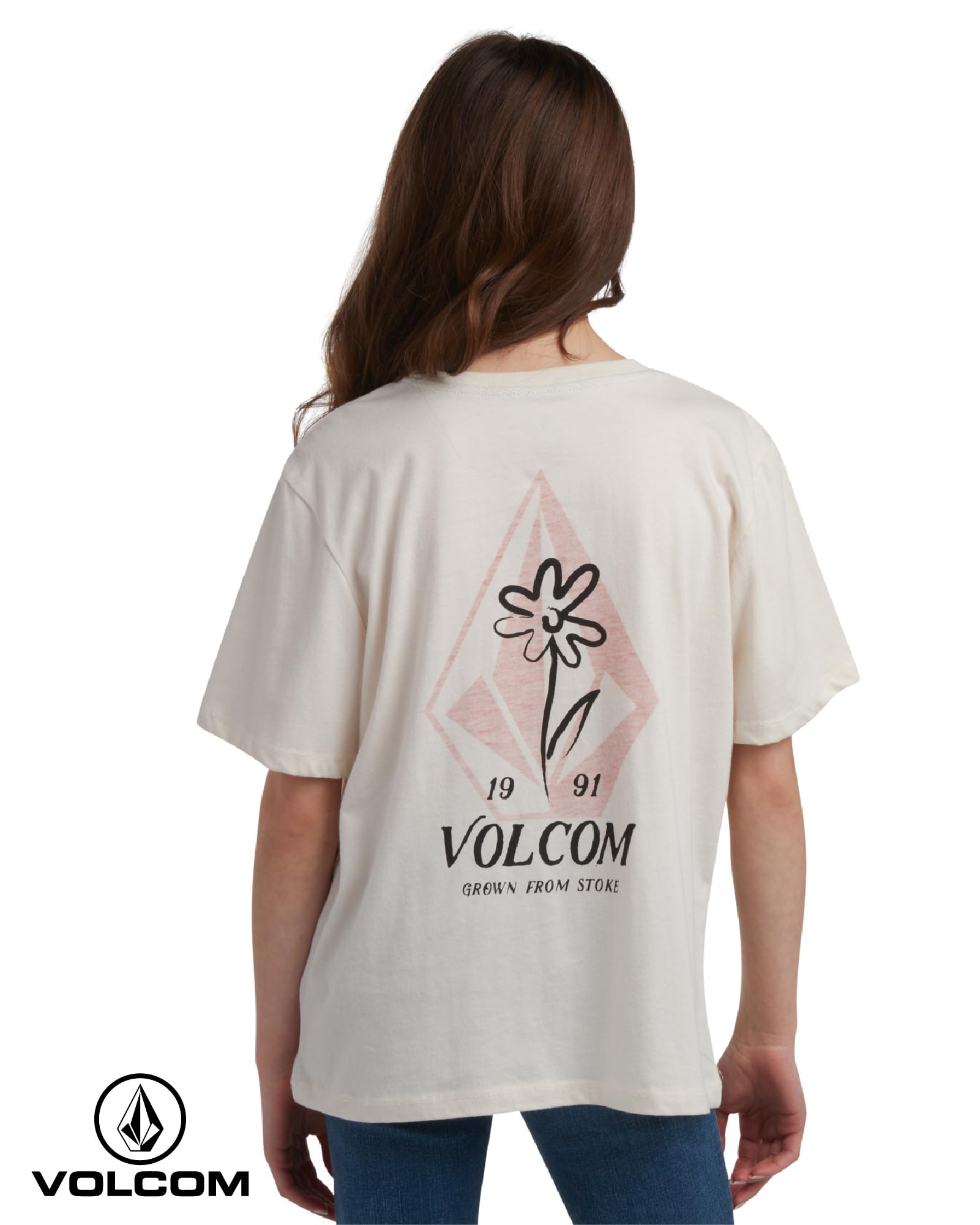 Volcom Camisas para niñas – Camiseta informal de manga corta con cuello redondo y gráfico moderno – Ropa de verano transpirable para niñas