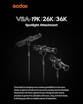 Godox VSA-19K Optical Snoot Projector Attachment with 19 Projection Lens, Spotlight Modifier for Bowens Mount LED Light, Compatible with Godox SL100Bi, LA200Bi, SL300III, Aputure Amaran, NEEWER FS230