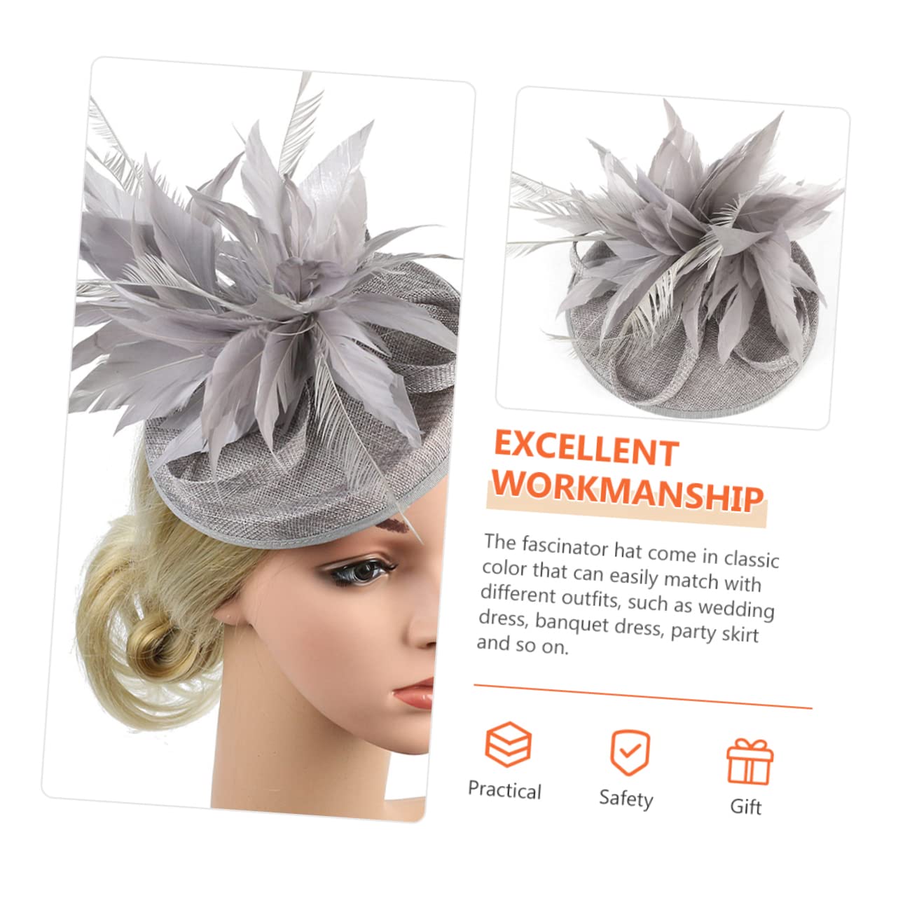 SOIMISS 4piezas Sombrero Fascinador Elegante Pluma Para Mujeres Para Fiestas De Té y Cócteles Accesorio De Moda Para Eventos Formales y Bodas