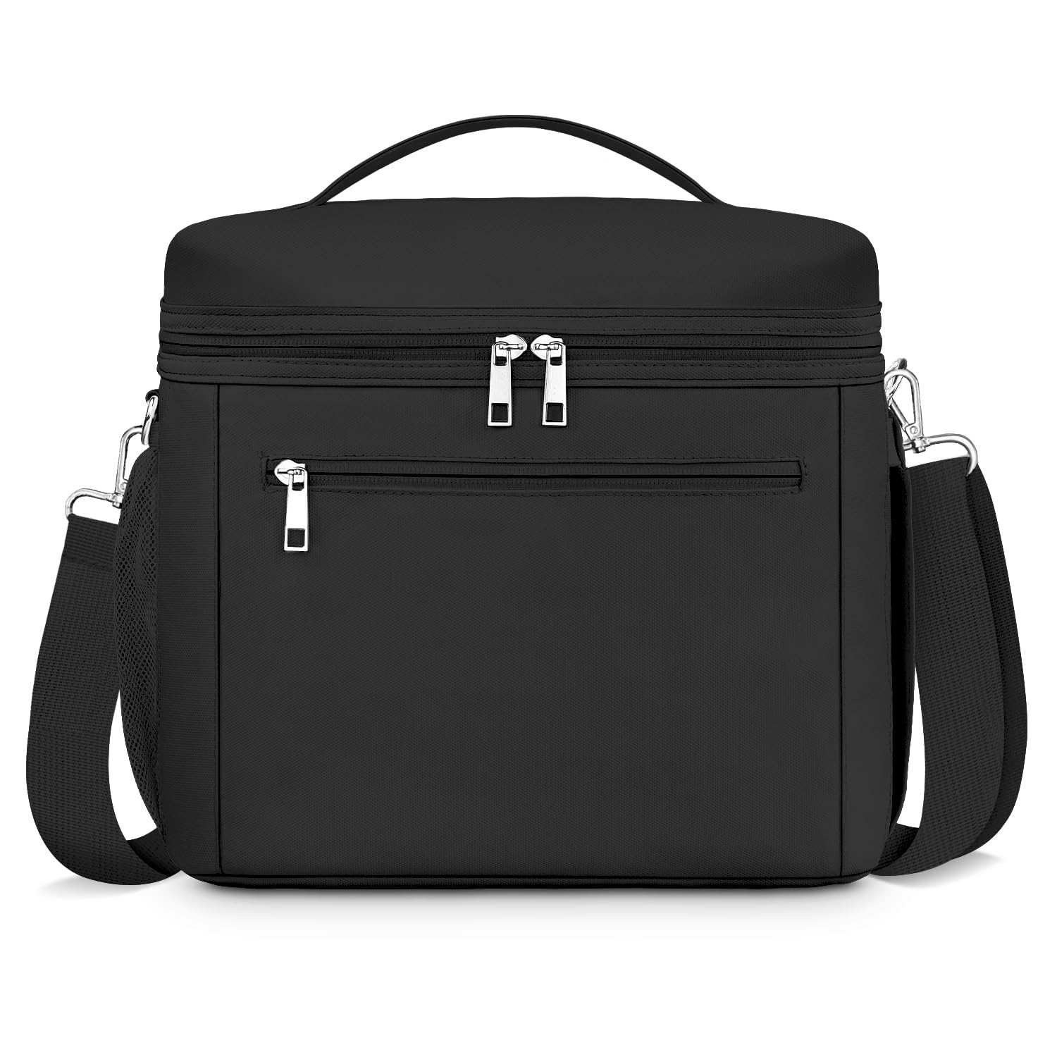 Lonchera térmica para mujeres y hombres, pequeña lonchera reutilizable a prueba de fugas, bolsa de almuerzo portátil para el trabajo, picnic (negro)
