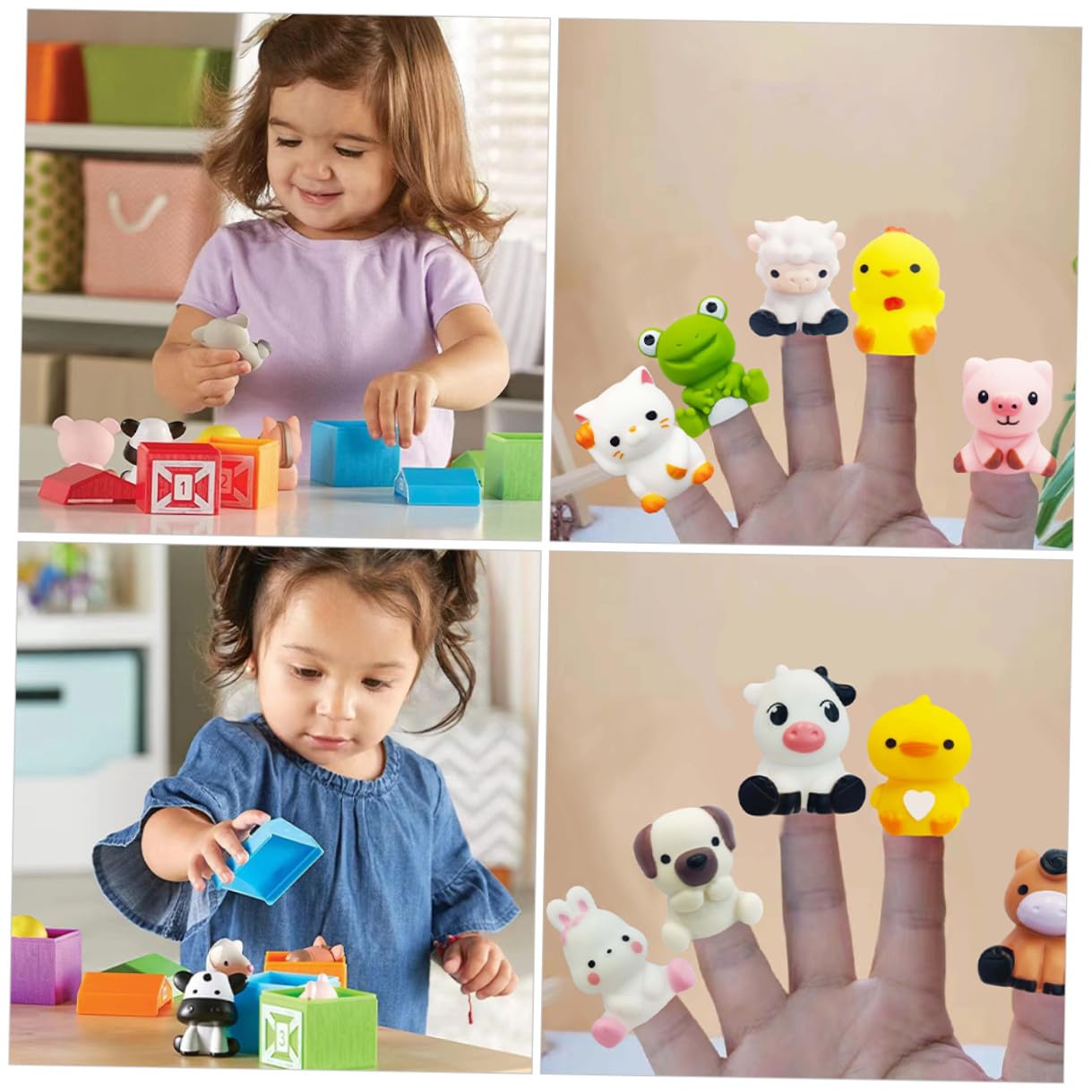 Tofficu Figuras Flexibles de Dedo de Animales para Niños, 10 Piezas de Plástico Diseño de Dibujos Animados, Fáciles de Usar para Enseñanza y Juego Educativo Estilo Aleatorio