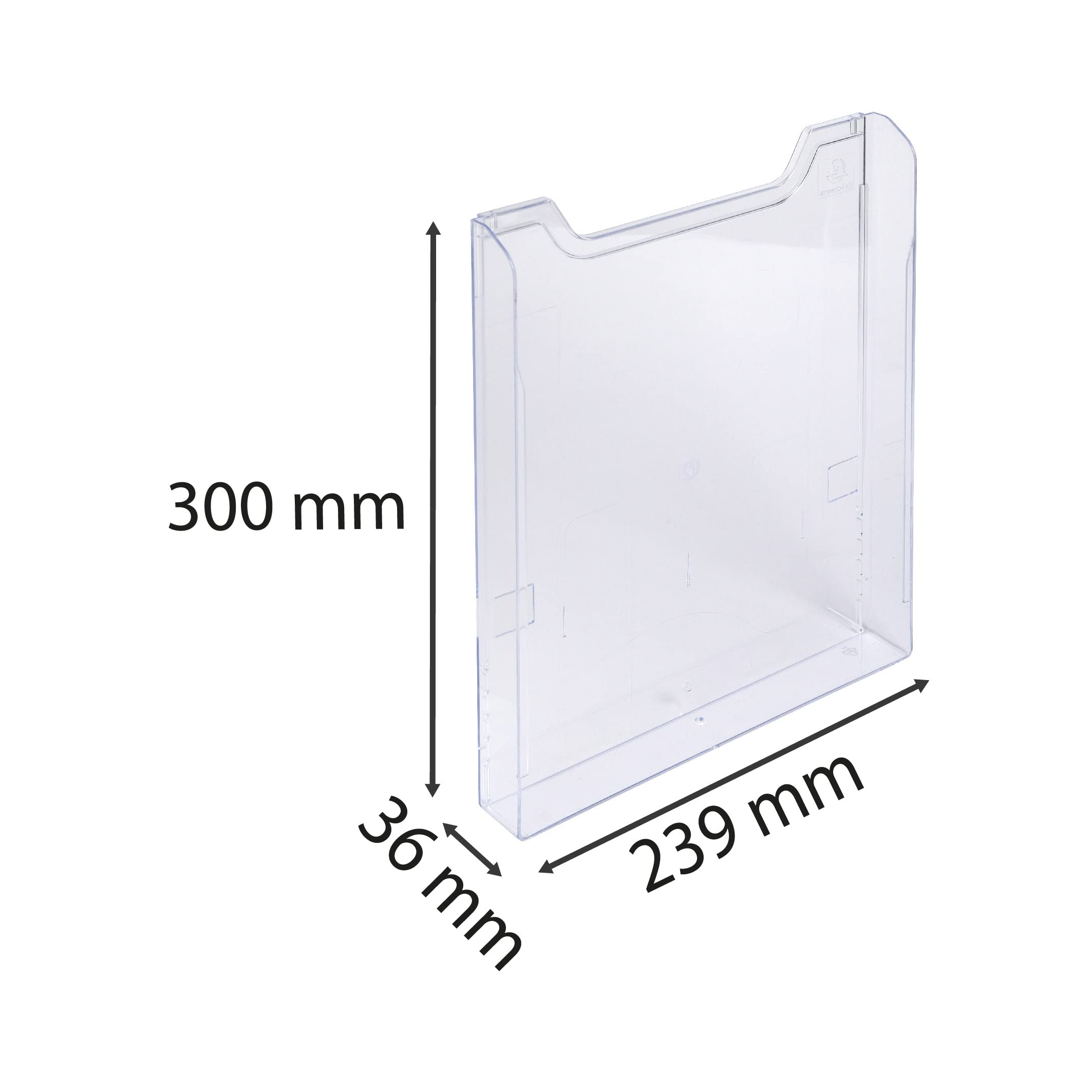 Exacompta - Réf. 64358D - Lot de 10 éléments simples A4 orientation verticale pour fixation murale - Extensible - Capacité maximale par case de 26 mm - Dimensions : 3,6 x 23,9 x 30 cm - Cristal