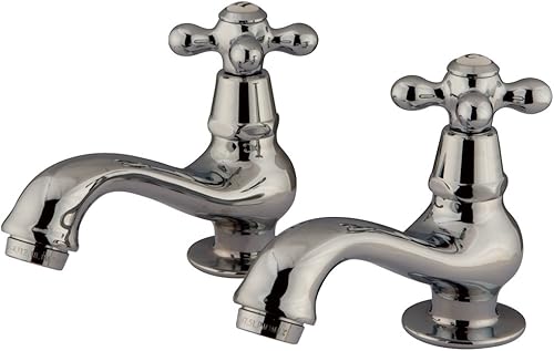 Miniatura 1 de Nuvo Elements of Design ES1101AX Heritage - Grifo de lavabo con 2 manijas, 4-38 pulgadas, cromo pulido