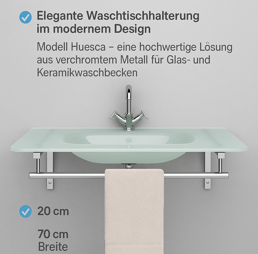 Art of Baan - Soporte de pared para consola o lavabo (latón, 460 x 700 mm)