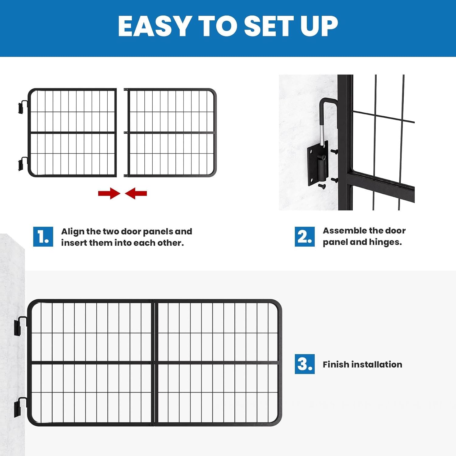 Horse Stall, 48x24 Inch Heavy Duty Horse Stall Gate, Steel Guard for Horses with Two Way Door Design, Suitable for Horse Stall Accessories and Stable Safety