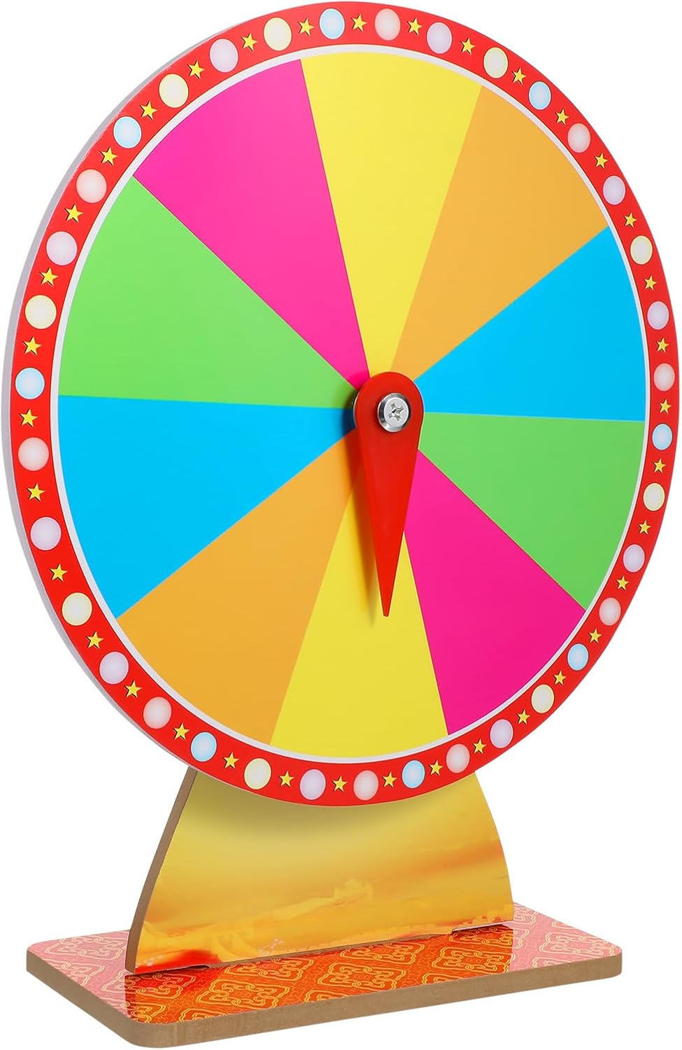 FAVOMOTO Rotating Roulette Wheel Party Game, Desktop for Carnival, Plastic Prize Wheel with Erasable Surface 14. 17 X 11. 81 Inch