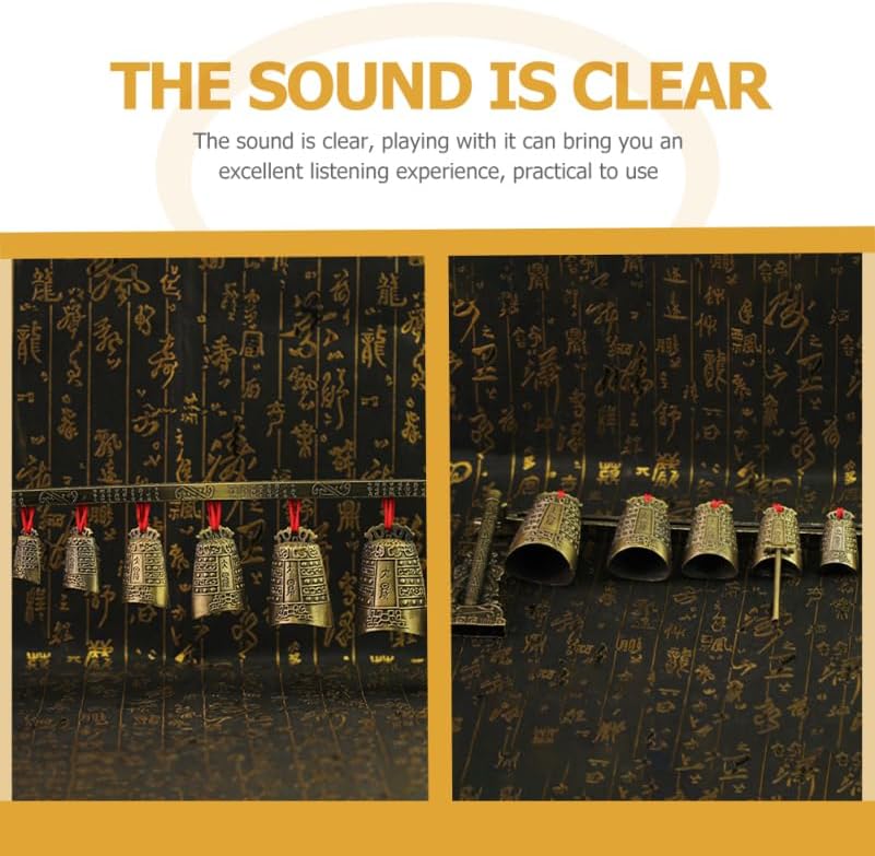 Miniatura 5 de Instrumento de carillón de percusión chino antiguo, decoración de aleación de una sola capa con sonido claro para decoración del hogar u oficina y