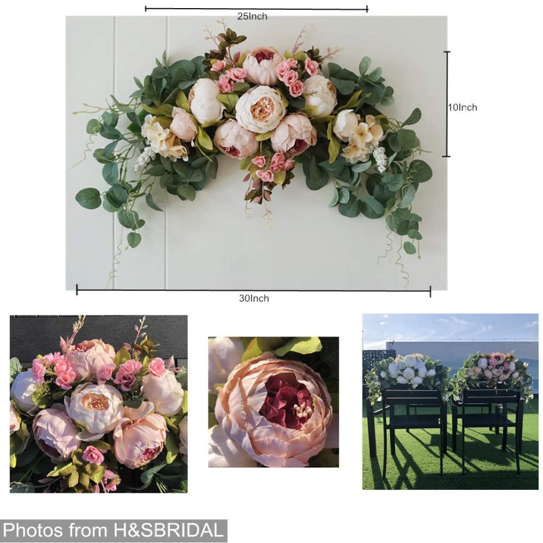 Hochzeitsbogen Blumen, Simulation Sturz, Simulation Blume Girlande Tür Dekoration, Seidenblume Wandbehang 76,2 cm